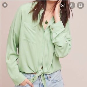 Maeve | Button Down Tie Front Shirt